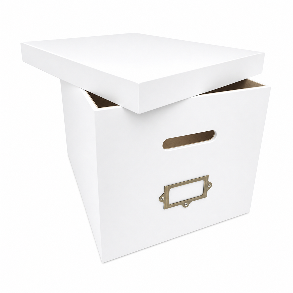 Suspended File Box with Label - Painted