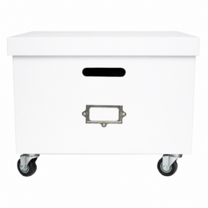 Suspended File Box with Label  & Castors - Painted