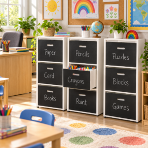 Alternative view of 3 Drawer Chalkboard Unit On Castors - White