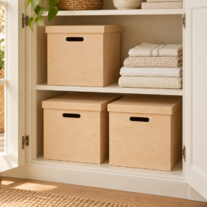 Alternative view of Cube Box - Natural