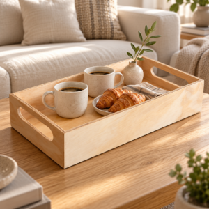 Alternative view of Rectangle Tray with Handles - Natural