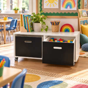 Alternative view of 2 Drawer Unit with Chalkboard Front - White