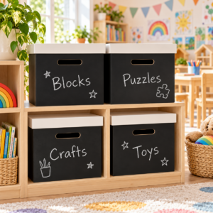 Alternative view of Large Box Chalkboard - White