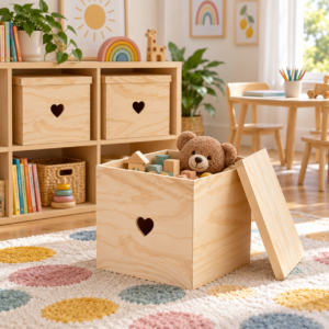 Alternative view of Lrg Heart Cut Out Box - Natural
