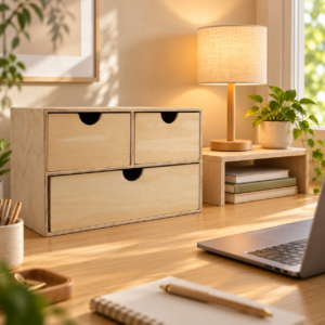 Alternative view of Desktop 3 Drawer - Natural