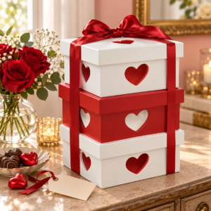Alternative view of Gift Box - Heart Cut Out with Lid - Painted