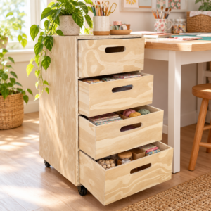 Alternative view of 4 Drawer Credenza - Natural Plywood