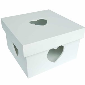 Gift Box Heart Cut Out With Lid White