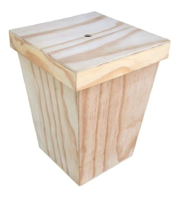 Wastepaper Bin With Lid Natural