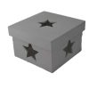 Gift Box with lid star stained grey