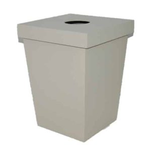 Wastepaper bin with lid stained grey