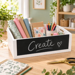 Alternative view of Low Chalkboard Crate - White