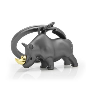 Rhino Keyring - Black & White